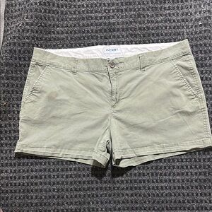 Old Navy Green Bermuda Shorts Cotton Blend Casual